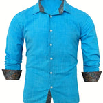Rafe - Men's Tailored Button-Up Shirt with Contrast Collar and Cuffs