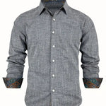 Rafe - Men's Tailored Button-Up Shirt with Contrast Collar and Cuffs