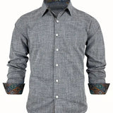 Rafe - Men's Tailored Button-Up Shirt with Contrast Collar and Cuffs