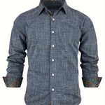 Rafe - Men's Tailored Button-Up Shirt with Contrast Collar and Cuffs
