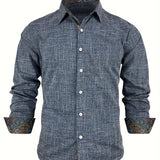 Rafe - Men's Tailored Button-Up Shirt with Contrast Collar and Cuffs