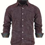Rafe - Men's Tailored Button-Up Shirt with Contrast Collar and Cuffs