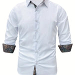 Rafe - Men's Tailored Button-Up Shirt with Contrast Collar and Cuffs