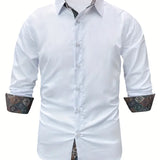 Rafe - Men's Tailored Button-Up Shirt with Contrast Collar and Cuffs