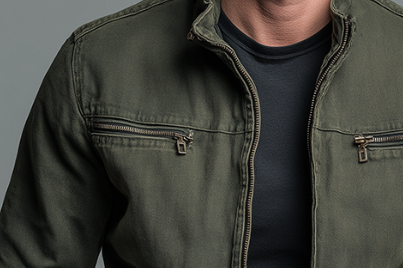 Rafferty - Men's Stand Collar Bomber Jacket with Zip Pockets