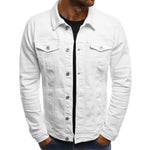 Reid - Men's Relaxed Fit Trucker Denim Jacket - White