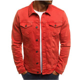 Reid - Men's Relaxed Fit Trucker Denim Jacket - Red