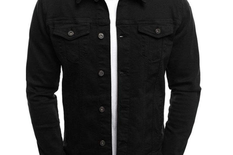 Reid - Men's Relaxed Fit Trucker Denim Jacket - Black