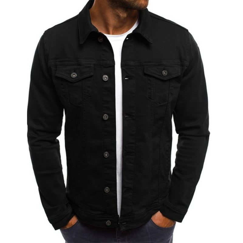 Reid - Men's Relaxed Fit Trucker Denim Jacket - Black