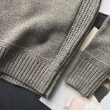Rhys - Men's Wool-Cotton Crew Neck Sweater with Elbow Patches