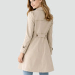 Rikke - Women's Mid-Length Double-Breasted Trench Coat