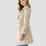Rikke - Women's Mid-Length Double-Breasted Trench Coat