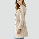 Rikke - Women's Mid-Length Double-Breasted Trench Coat