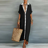 Black long shirt dress
