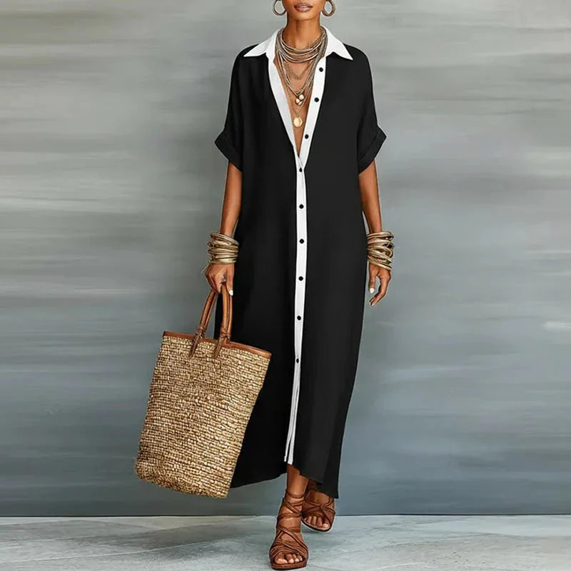 Black long shirt dress