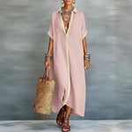Pink long shirt dress