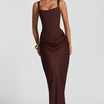 Strappy corset maxi dress detail