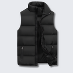 Roderick - Men's Lightweight Padded Gilet with Stand Collar - Black