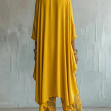 Roisin - Women's Printed Asymmetric Top and Wide-Leg Pants Set