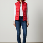 Rowenna - Women's Lightweight Quilted Puffer Gilet with Collar - Red