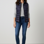 Rowenna - Women's Lightweight Quilted Puffer Gilet with Collar - Navy Blue