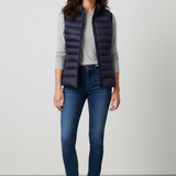 Rowenna - Women's Lightweight Quilted Puffer Gilet with Collar - Navy Blue