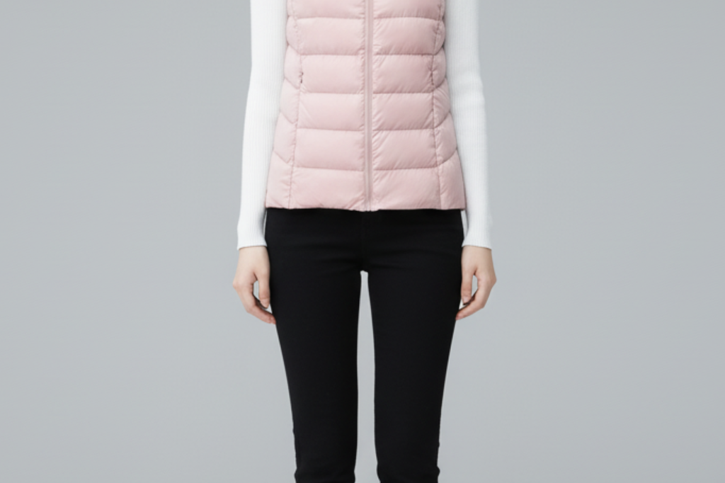Rowenna - Women's Lightweight Quilted Puffer Gilet with Collar - Light Pink