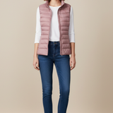 Rowenna - Women's Lightweight Quilted Puffer Gilet with Collar - Pink