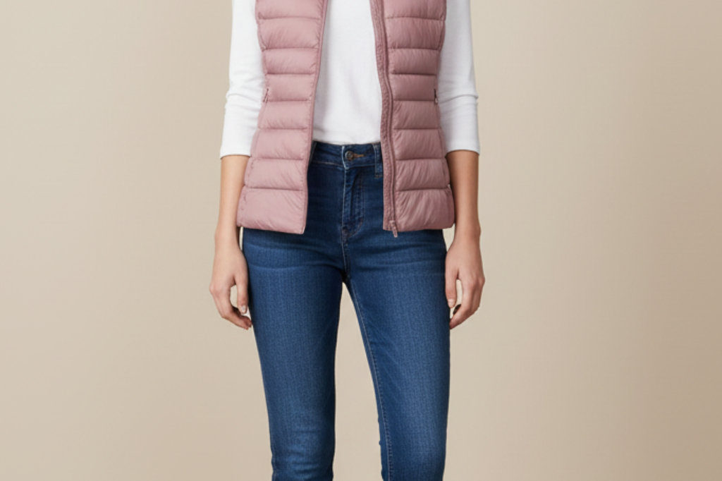 Rowenna - Women's Lightweight Quilted Puffer Gilet with Collar - Pink