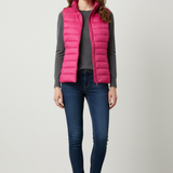 Rowenna - Women's Lightweight Quilted Puffer Gilet with Collar - Rose Red