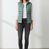 Rowenna - Women's Lightweight Quilted Puffer Gilet with Collar - Light Green