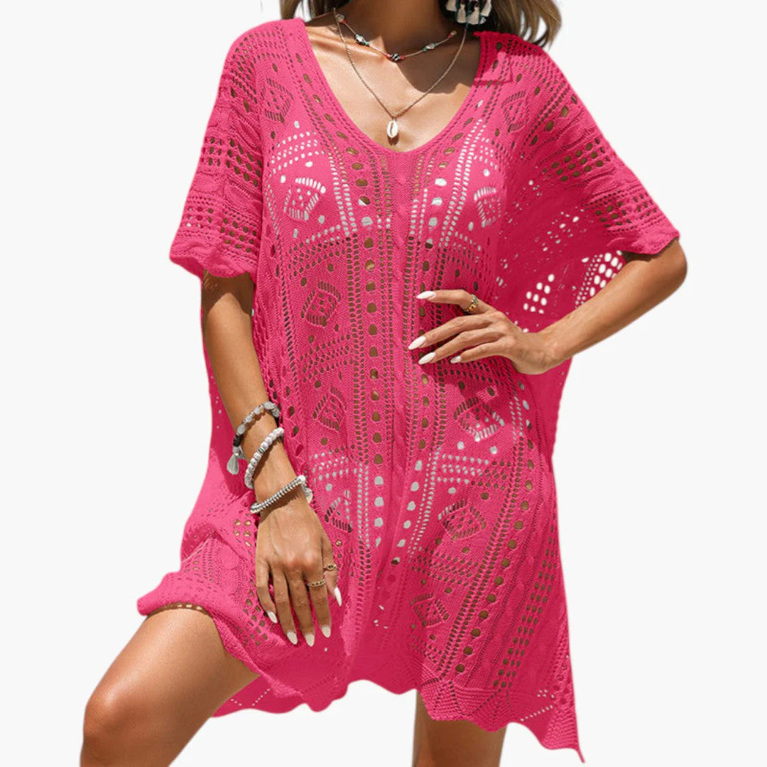 Beach Cover-Up | Lightweight V-Neck Short Sleeve Style