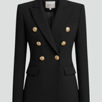 Saffi - Women's Double-Breasted Blazer with Gold-Tone Buttons