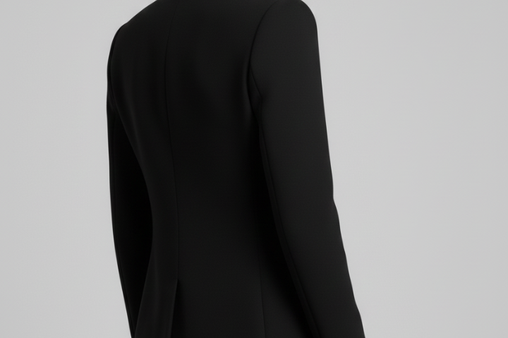 Saffi - Women's Double-Breasted Blazer with Gold-Tone Buttons