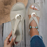Beige buckle sandals