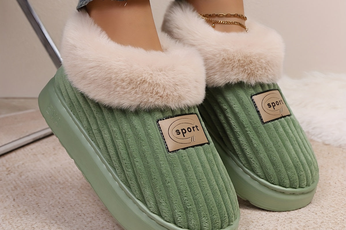 Women's Plush High-Top Slipper Booties | Cozy Non-Slip Indoor Booties