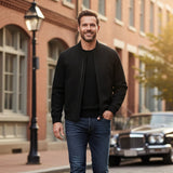Scott - Men's Suede-Look Bomber Jacket with Ribbed Trims