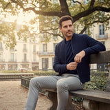 Scott - Men's Suede-Look Bomber Jacket with Ribbed Trims