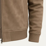 Scott - Men's Suede-Look Bomber Jacket with Ribbed Trims