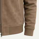 Scott - Men's Suede-Look Bomber Jacket with Ribbed Trims