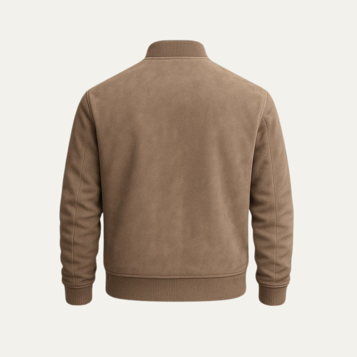 Scott - Men's Suede-Look Bomber Jacket with Ribbed Trims