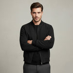 Scott - Men's Suede-Look Bomber Jacket with Ribbed Trims