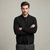 Scott - Men's Suede-Look Bomber Jacket with Ribbed Trims