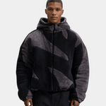 Sebastian - Men's Hooded Zip-Up Colour-Block Jacket - Black