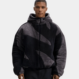 Sebastian - Men's Hooded Zip-Up Colour-Block Jacket - Black