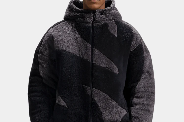 Sebastian - Men's Hooded Zip-Up Colour-Block Jacket - Black