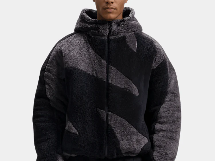 Sebastian - Men's Hooded Zip-Up Colour-Block Jacket - Black