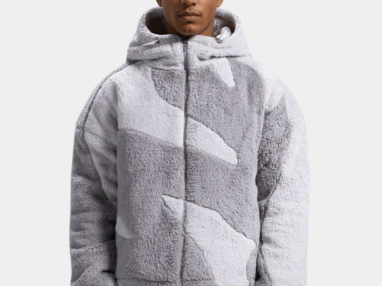 Sebastian - Men's Hooded Zip-Up Colour-Block Jacket - Grey