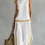 Seraphine Contrast Trim Set - Navy Blue