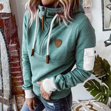 Shea - Women's Hooded Sweatshirt with Drawstring Waist and Pockets - Green